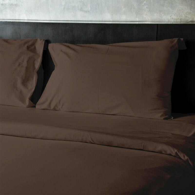 4 Pieces Bamboo Fiber Blend Bed Sheet Set, Deep Pockets - Chocolate - Twin/Twin XL