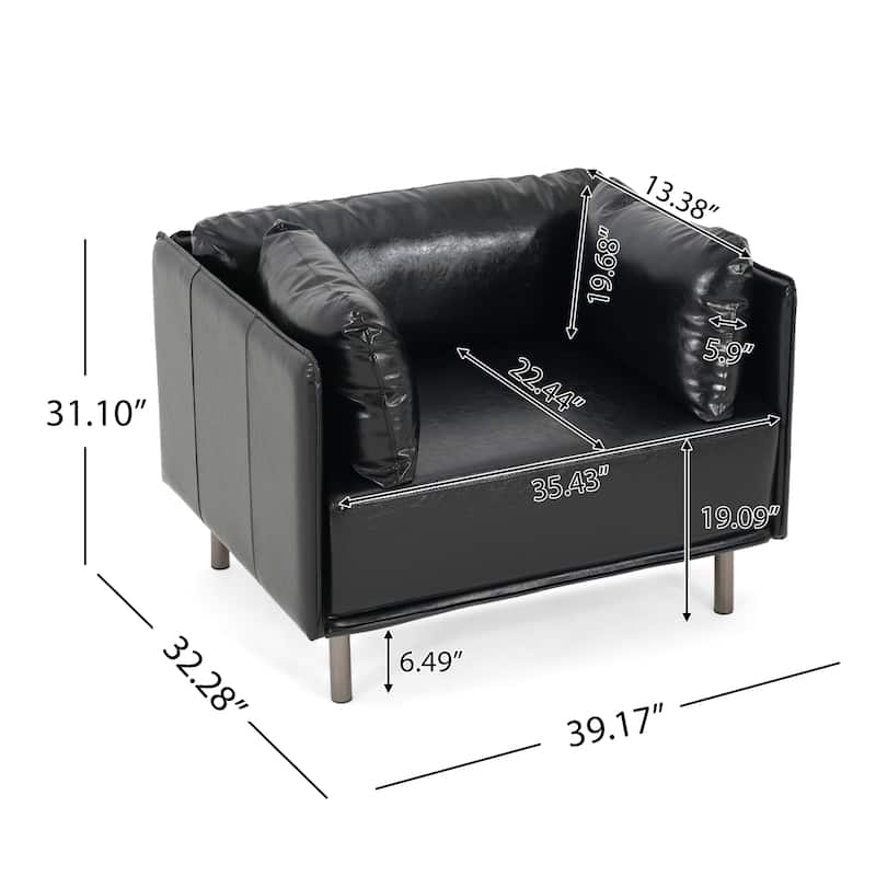 Daphne Faux Leather Lounge Chair by Christopher Knight Home