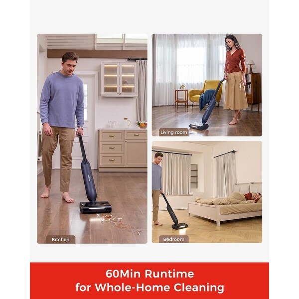 HIZERO F600 Hard Floor Cleaner with Headlight - Black - 29 x 95