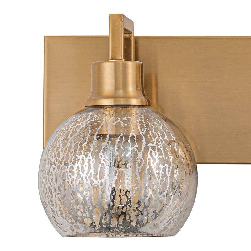 3-Light Mercury Glass Globe Wall Sconce Modern Vanity Light