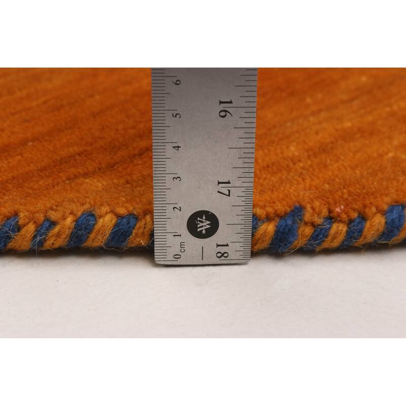 Kashkuli Gabbeh Orange Rug 4'10" x 4'10" - 4'10 x 4'10