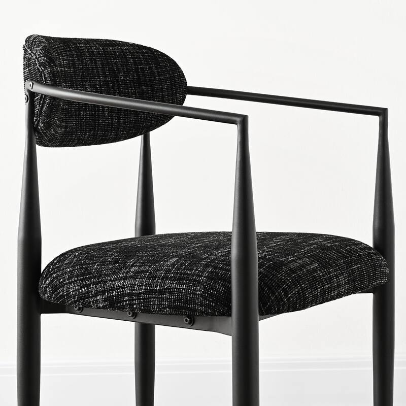 Modern Upholstered Arm Counter Stool with Metal Frame Leg(Set of 3) - N/A