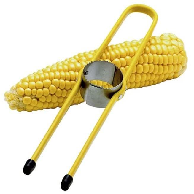 Norpro Adjustable Stainless Steel Blade Corn Cob Stripper / Kernel Remover Cutter - Yellow
