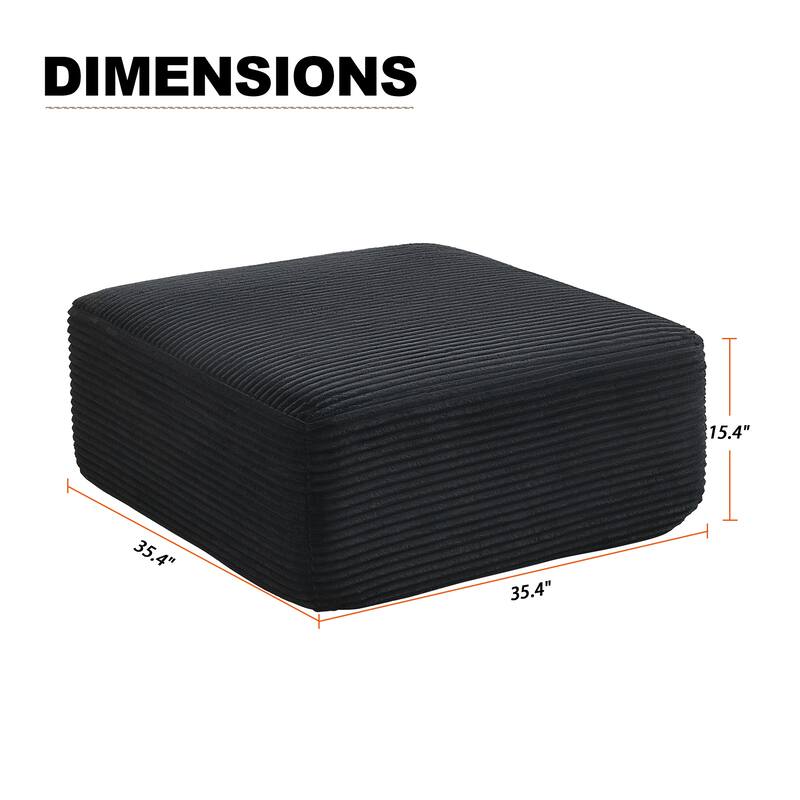 Convertible Corduroy Modular Sectional Sofa No Assembly Required