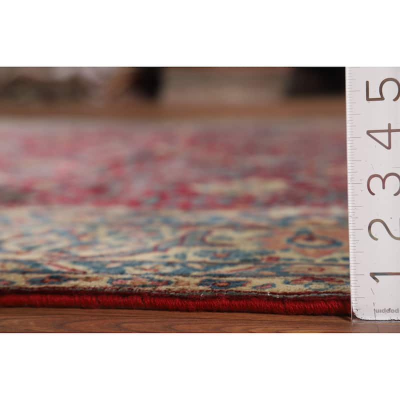 Vegetable Dye Floral Yazd Antique Persian Wool Carpet - 6'6" x 9'10"