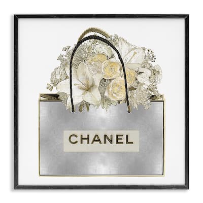 Stupell Flowers in Silver Bag Framed Giclee Art Design By Madeline Blake