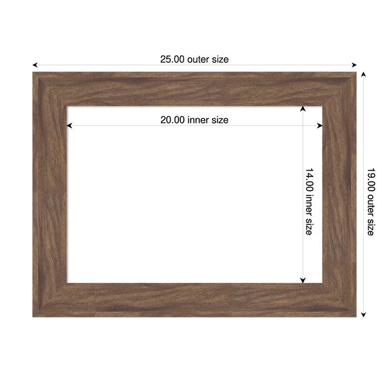 Pia Medium Brown Framed Dry Erase Magnetic Board - 25 x 19 in