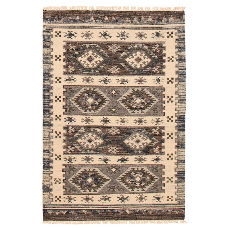 Ankara FW Grey Kilim 5'2" x 7'9" - 5'2 x 7'9 - Grey - 5'2 x 7'9