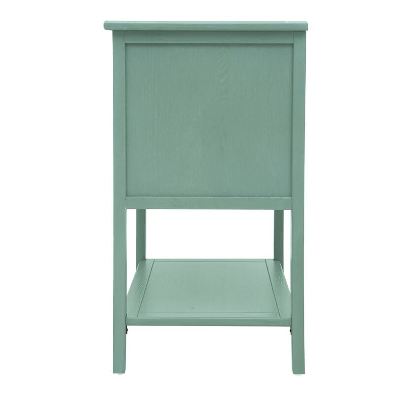 American Style 2-Drawer Bachelors Chest with Golden Handle, Side Table, End Table, Suitable for Bedroom, Living Room
