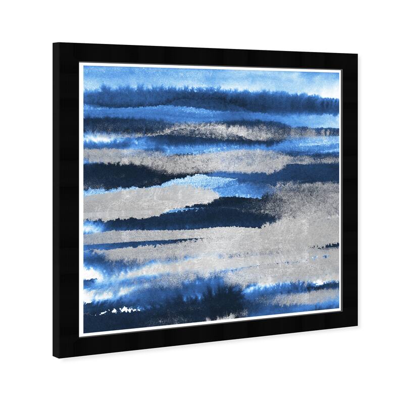 Wynwood Studio Prints Abstract Blue Summer Blue and Silver Modern & Contemporary Wall Art Canvas Print