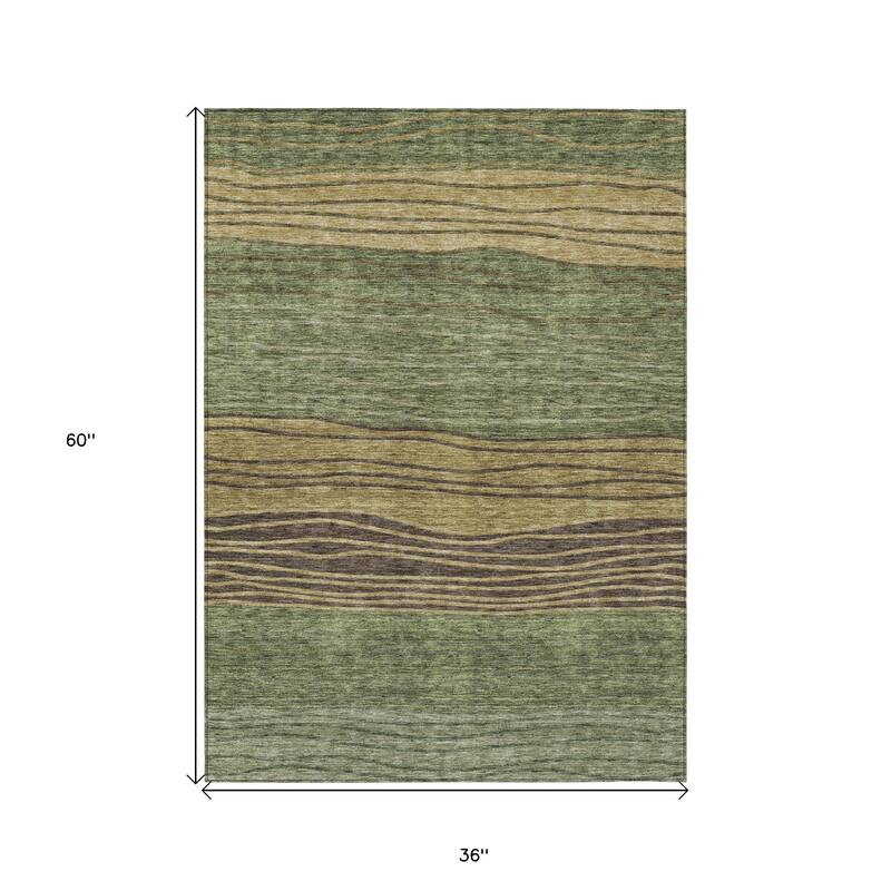 HomeRoots Striped Transitional Rectangle Outdoor Rug