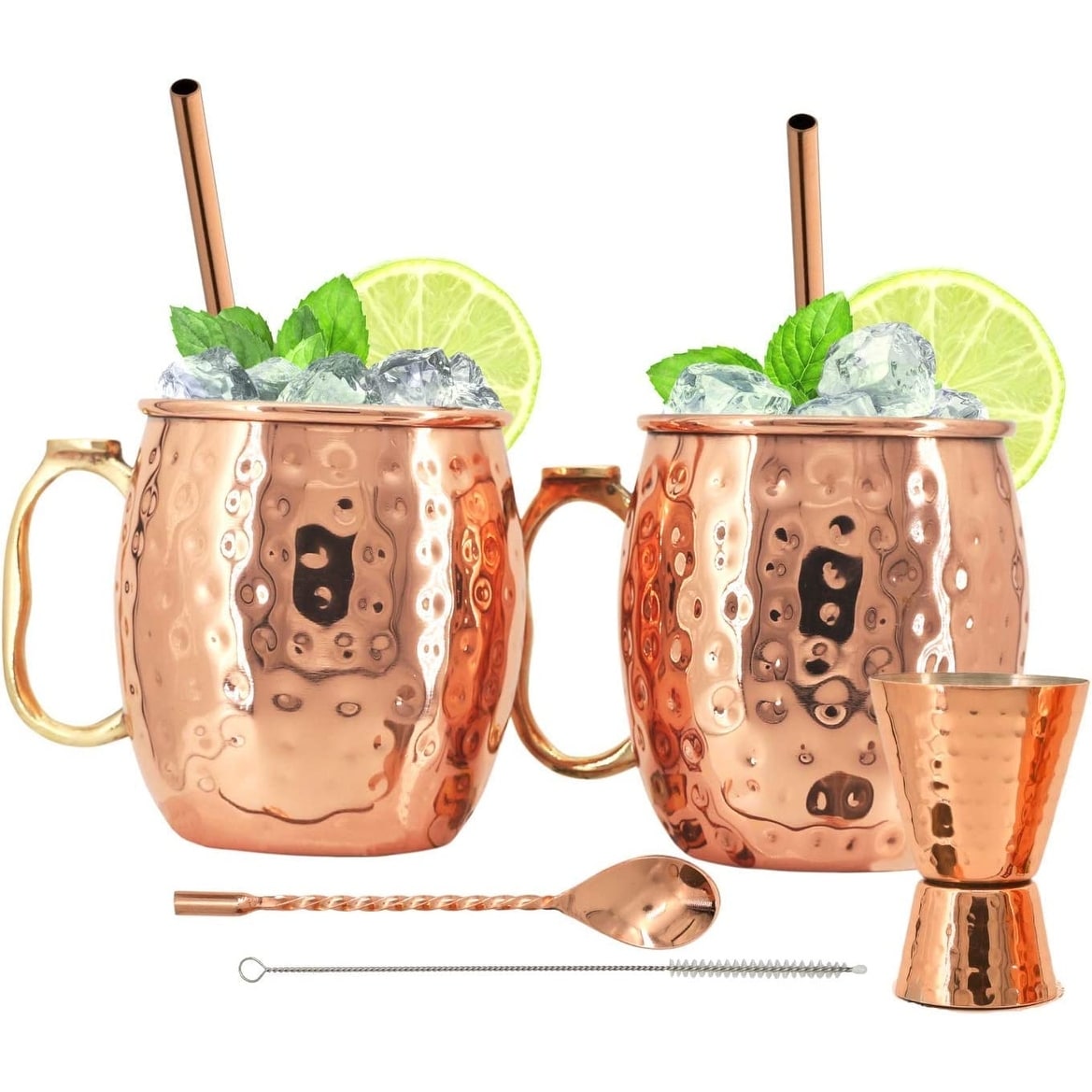 Moscow Mule Mugs Set Of 4 With Straws And Straw Brush 18oz – Top