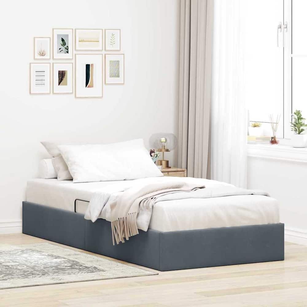 vidaXL Storage Bed with Mattress in Velvet