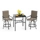 preview thumbnail 24 of 26, MAISON ARTS 3/5-Piece Patio Bar Stool Set of Metal Coffee Table & Textilene Swivel High Bar Stools 3-Piece