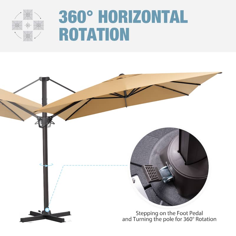 VredHom Patio Outdoor 9 x 11 FT Cantilever-Offset Umbrella with HDPE Base