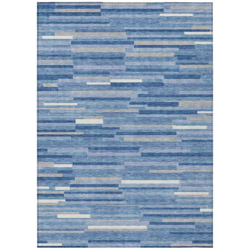 HomeRoots Striped Transitional Rectangle Outdoor Rug