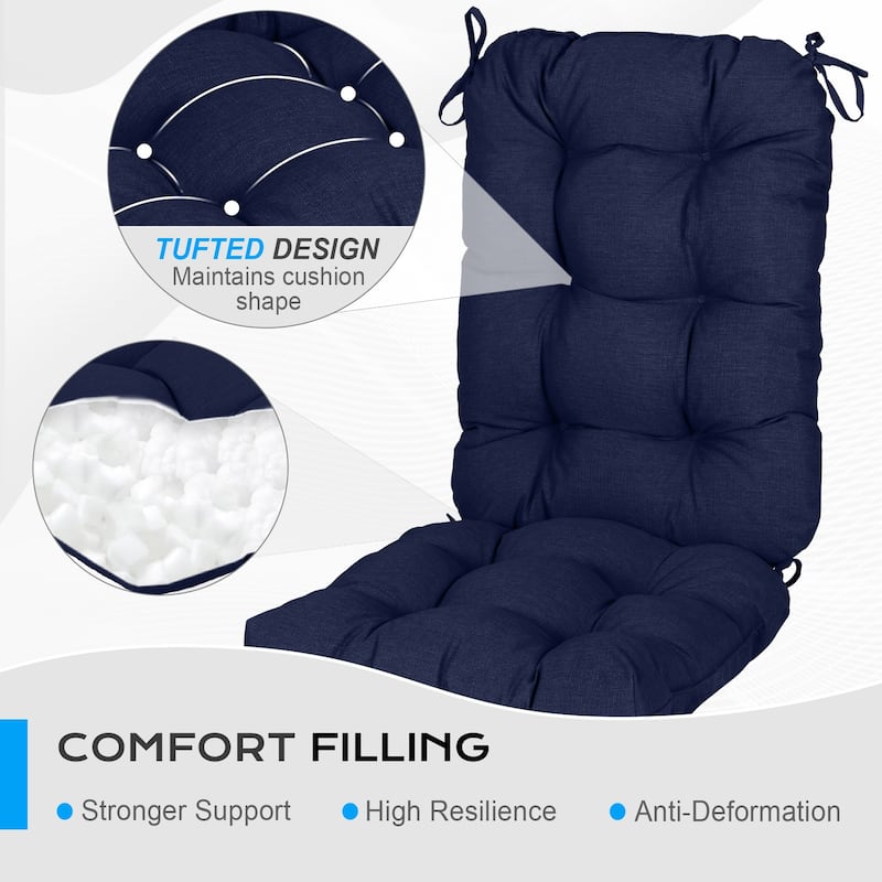 Aoodor Outdoor 42"x 20" x5" Tufted Back Cushions Patio Replacement Chair Cushion, Set of 2