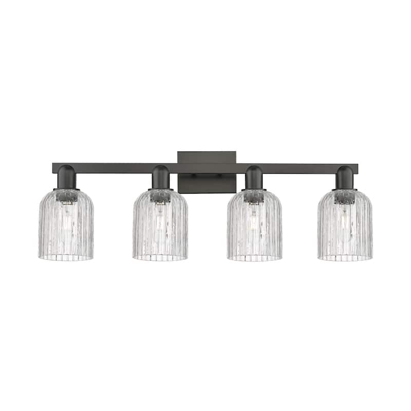 Innovations Lighting 716-4W-11-32 Bridal Veil Vanity Bridal Veil 4 - Matte Black / Clear