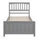 preview thumbnail 12 of 10, Grey Wood Platform Bed Twin Size Platform Bed