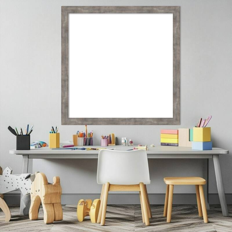 Amanti Art Marred Pewter Framed Dry Erase Magnetic Board