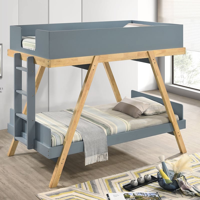 Wooden Twin Over Twin Bunk Bed