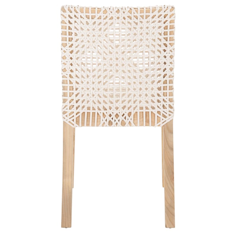 SAFAVIEH Pallie Woven Leather Dining Room Chair (Set of 2) - 18.1" W x 21.6" L x 33.4" H - 18Wx22Dx33H