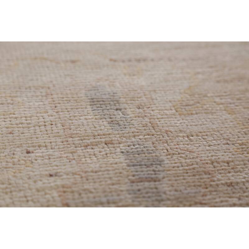 Hand Knotted Oriental 100% Wool Carpet Transitional All-Over Peach Oushak Area Rug - 13' 11'' X 10' 1''