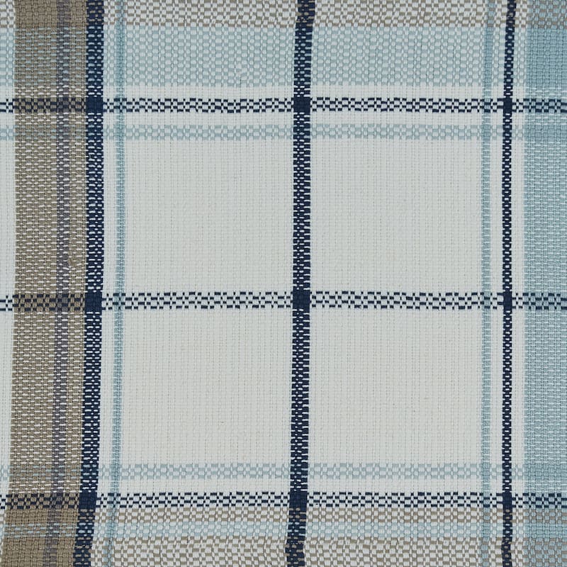 Split P Zuri White Plaid Table Runner 72"L - 15" x 72"