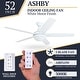 preview thumbnail 4 of 30, Copper Grove Mills 52-inch Modern White LED Ceiling Fan with Remote