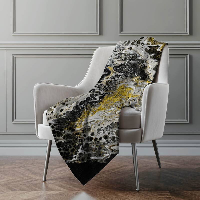 Premium Machine Washable ASB58 Abstract Modern Sherpa Throw Blanket