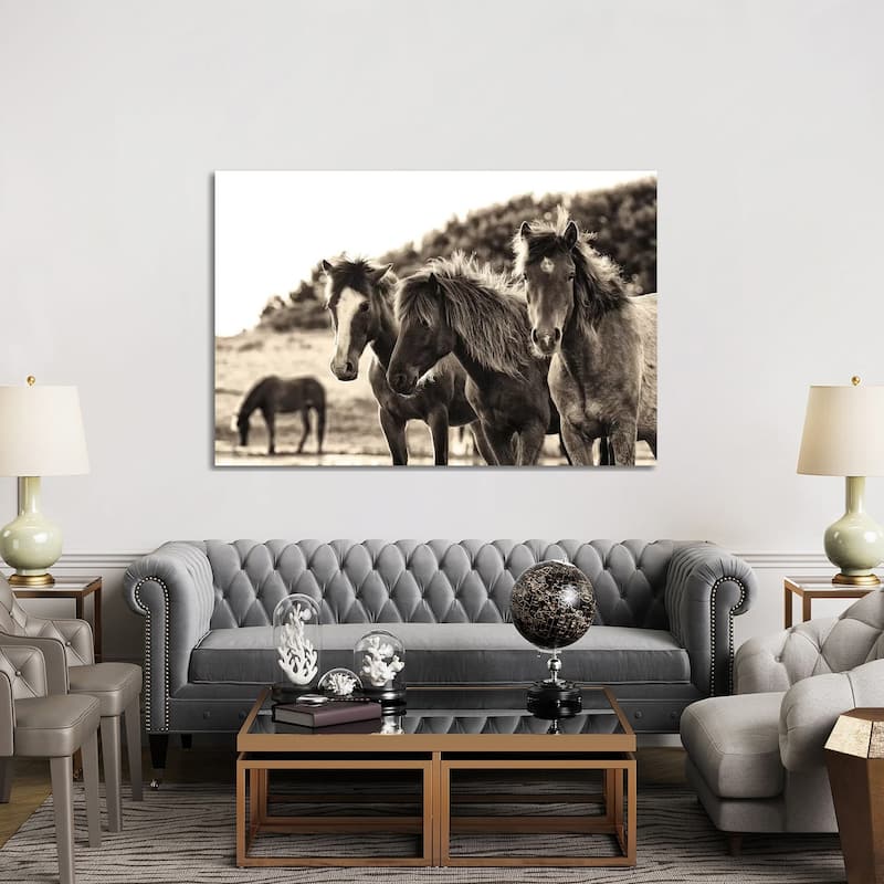iCanvas "Horses Three Sepia" by Aledanda Canvas Print