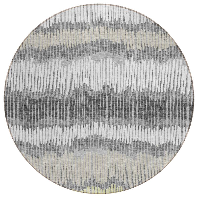 Machine Washable Indoor/ Outdoor Chantille Stripe Abstract Rug