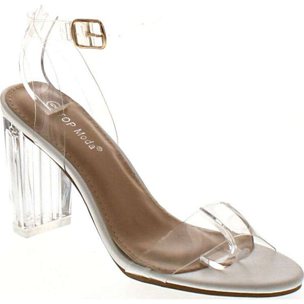 open toe lucite heels