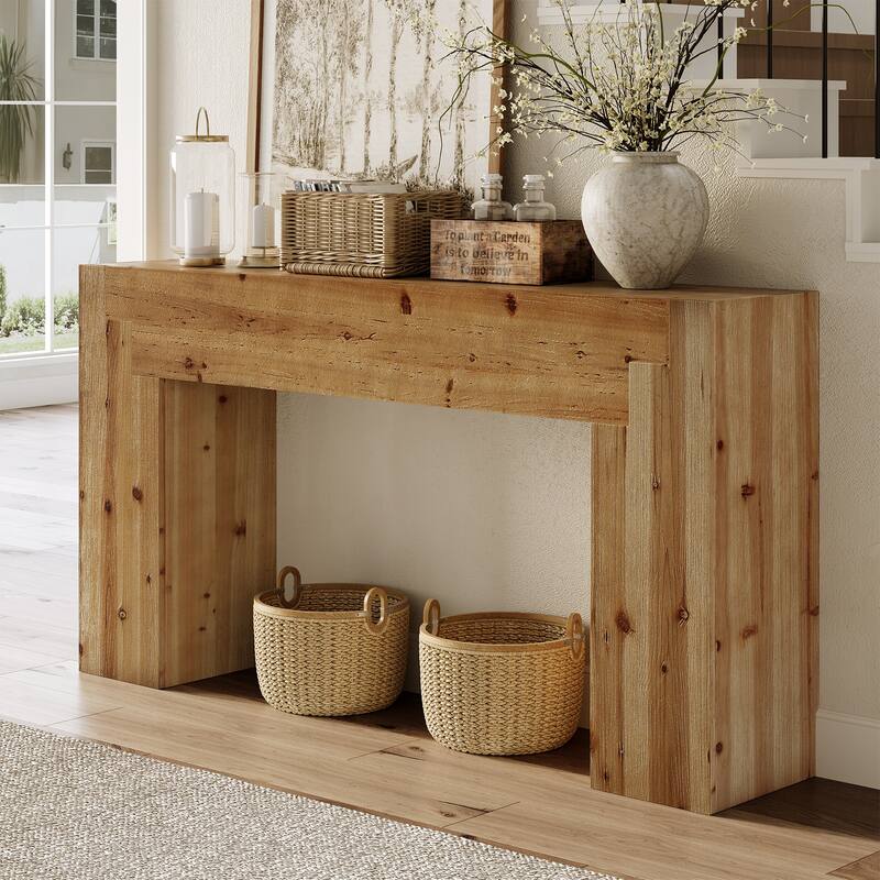 62.99-Inch Solid Wood Console Table for Living Room