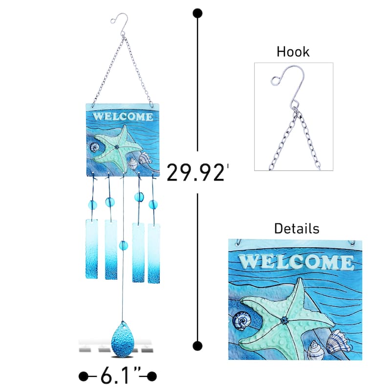 CoTa Global "Seashells are Love Letters in The Sand" Sea Glass Chime