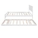 preview thumbnail 10 of 15, Full Size Platform Bed with Adjustable Trundle and Headboard, White
