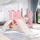 preview thumbnail 20 of 25, 5 in 1 Toddler Slide and Swing Set, Indoor Outdoor Playground Set Toddler Climber Slide Playset with Basketball Hoop for Babies