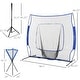 preview thumbnail 3 of 7, Soozier 7.5' x 7' Portable Baseball Batting Net Set with Catcher Net, 120 Ball Pitching Collector, & Tee Stand, Blue