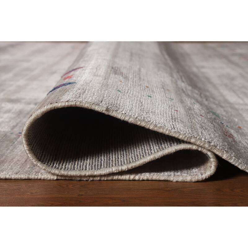 Hand Knotted Oriental 100% Wool Carpet Tribal Tribal Greys & Charcoal Gabbeh Area Rug - 9' 11'' X 7' 9''