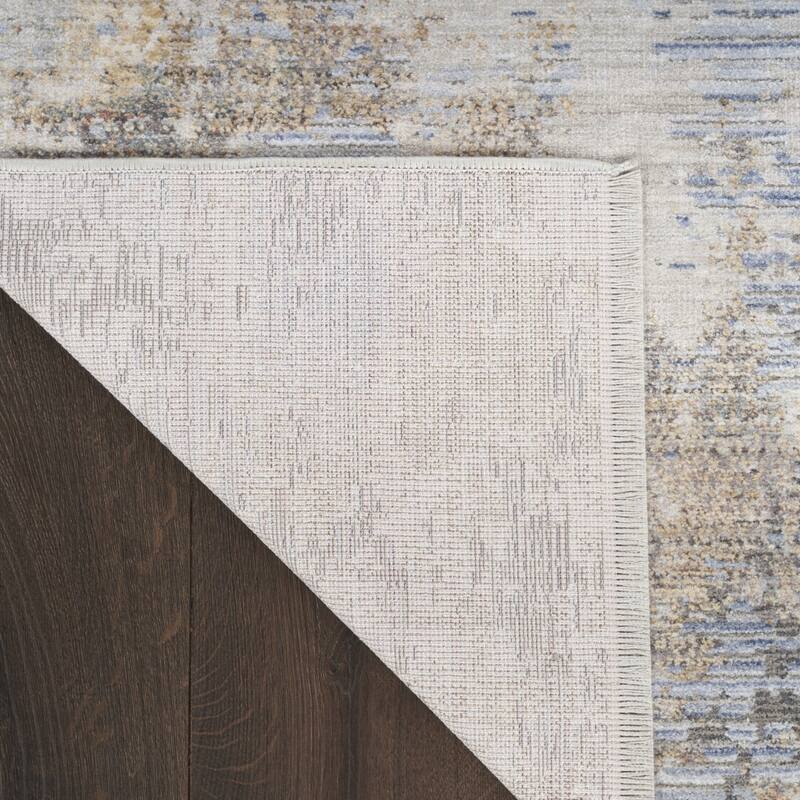 Abstract Modern Stain Resistant with Fringe Area Rug - 120' X '94' X '0.25