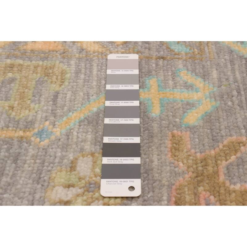 ECARPETGALLERY Hand-knotted Modern Oushak Grey Wool Rug - 10' 2" x 14'
