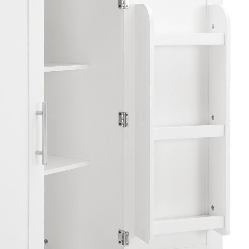 Freestanding White Kitchen Pantry Cabinet - 28.15" W x 15" D x 67.4"H