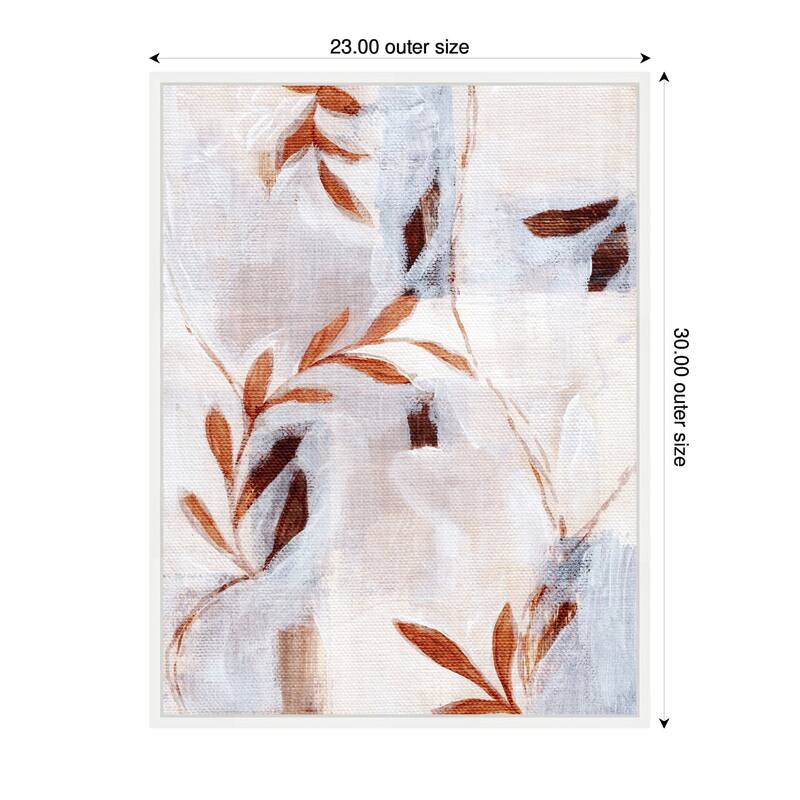 Kate and Laurel Sylvie Brown Foliage Framed Canvas by Nikita Jariwala
