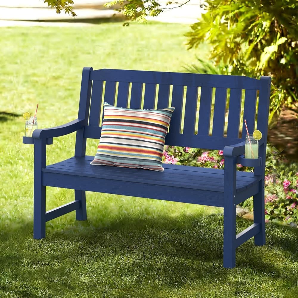 48'' Outdoor Bench - Weatherproof Garden Bench for Patio, Porch, Backyard
