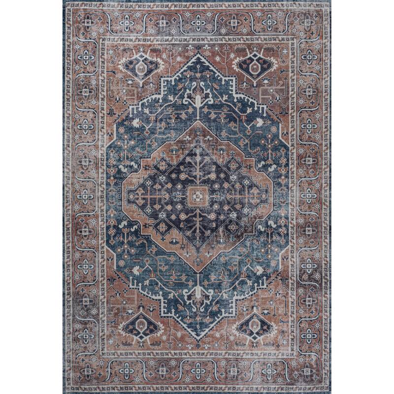JONATHAN Y Kemer Ogee Medallion Machine Washable Area Rug