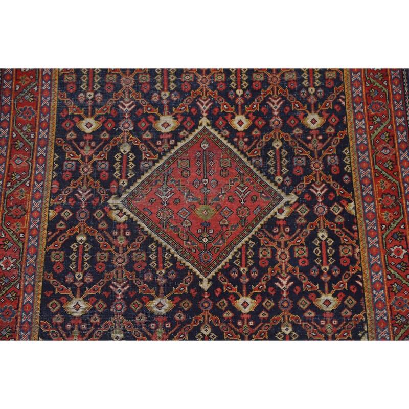 Vegetable Dye Mahal Persian Antique Area Rug Hand-Knotted Wool Carpet - 4'1"x 6'6"
