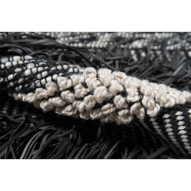 Momeni Otto Hand Woven Striped Black Indoor Outdoor Rug