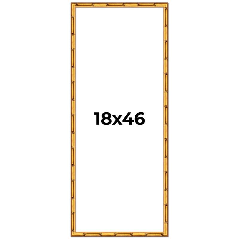 18x46 Frame Gold Bamboo Picture Frame Modern Photo Frame Includes UV Acrylic Shatter Guard Front Acid Free Foam Backing Board