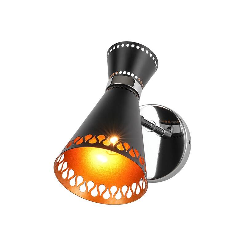 Mid-Century Modern 1-Light Adjustable Head Hourglass Wall Sconce