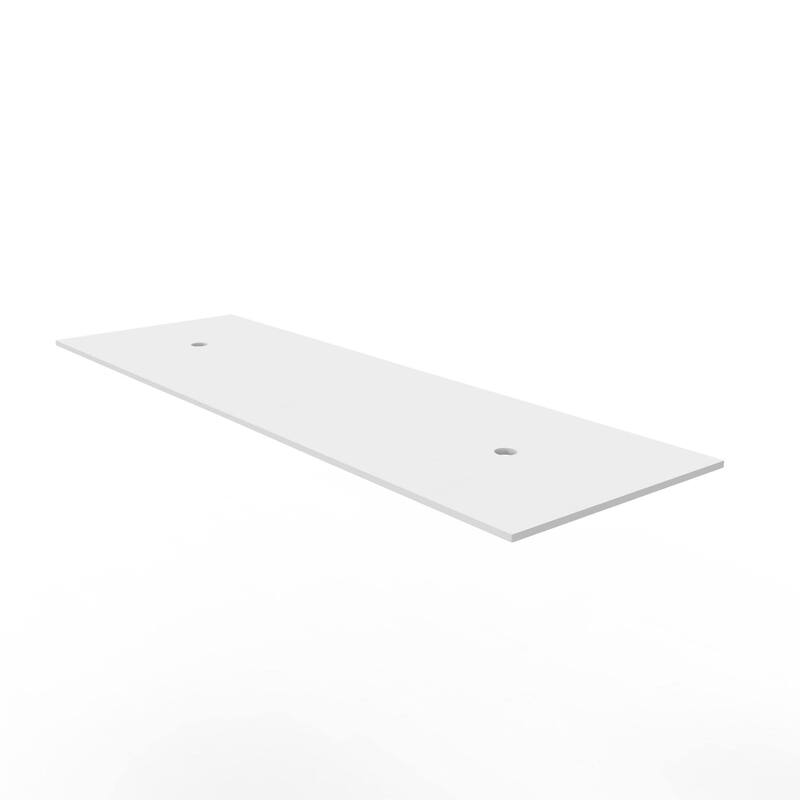 Thin Modern White Solid Surface Vanity Countertop - Sizes 24", 30", 36", 48", 60", 72", 84"